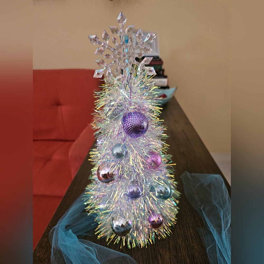 Iridescent Holiday Tree with Ornaments